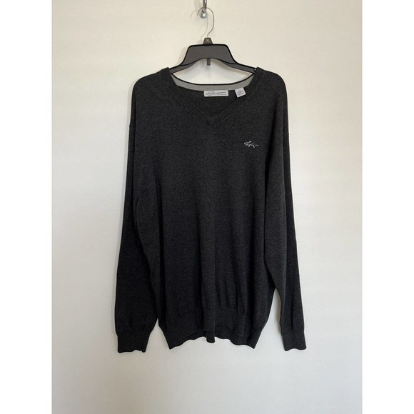Greg Norman Size XXL V Neck Sweater Dark Gray - Picture 4 of 8